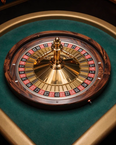 European Roulette NetEnt mit goldenem Rad auf gr&uuml;nem Filz