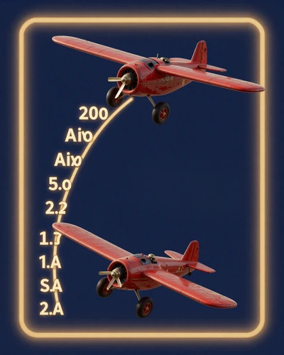 Aviator Crash Game mit rotem Flugzeug und Multiplikator-Kurve
